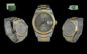 Rolex Oyster 18ct Gold and Steel Perpetual Datejust Chronometer Gent's Wrist Watch, model no.