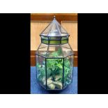 Beautiful Glass Terrarium, octagonal shape with lift off top for plant upkeep, leaded sides,