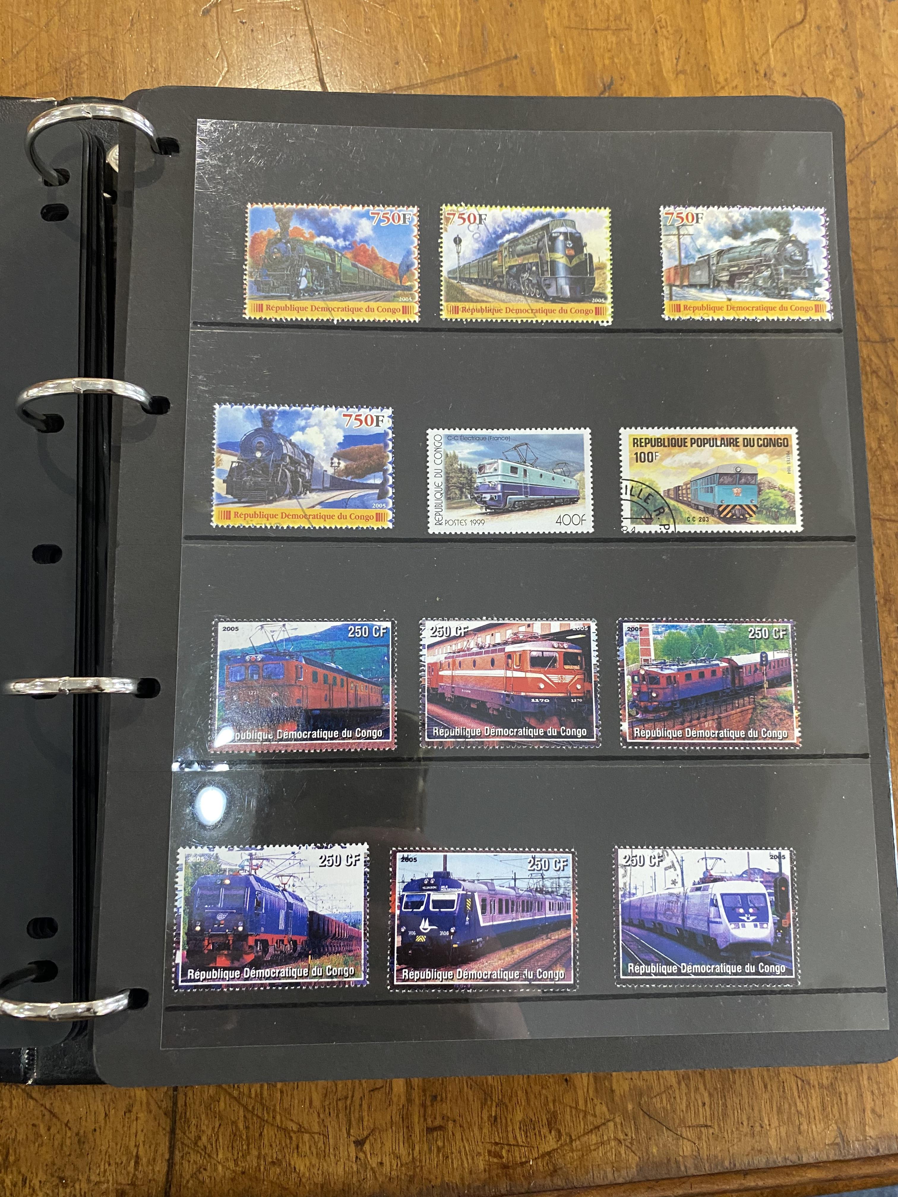 Stamp Interest - Meaty Album of Mostly Mint and railway oriented stamps from around the world.