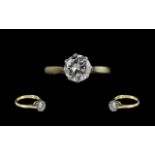 18ct Gold Single Stone Diamond Set Ring,excellent full hallmark to shank, the round,