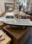 Radio Controlled Coast Guard Boat, 34" length. Good detail throughout.