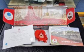 Ceramic Poppy Commemorating the Centenary of the Start of the First World War 1914.