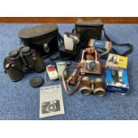 Camera Interest - comprising binoculars, camera, Polaroid, flash units, etc.