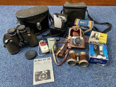 Camera Interest - comprising binoculars, camera, Polaroid, flash units, etc.