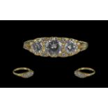 18ct Gold Superb Quality Three Stone Diamond Set Dress Ring,