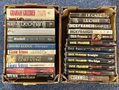 Collection of Modern Hardback Books, mostly by Dick Francis, Gore Vidal, Le Carre, Patricial