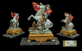Capodimonte 'Tiche' Tosca Signed - Large and Impressive Porcelain Figure/Sculpture of Napoleon on
