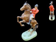 Four Porcelain Horse Figures, comprising Beswick horse and rider No.868, gloss finish, measures 10''