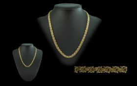 Superb Quality - Expensive Design 9ct Gold Necklace - Chain. Marked 9.375. Warm - Coloured Gold.