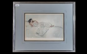 William Russell Flint Limited Edition Print, depicting a reclining lady, No. 435/850.