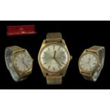 Omega - Automatic Gold on steel Gents Just / Date Manual Wind Wrist Watch, Model No 166-041.