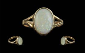 Ladies - Attractive 9ct Gold Opal Set Ring.