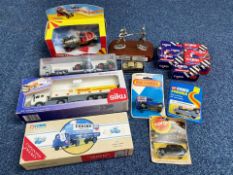 Collection of Die Cast Model Cars, including Matchbox Champion van,Corgi Taxi, Siku Shell lorry,