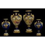 Royal Worcester- A Stunning Pair of Large and Impressive Signed and Handpainted Exhibition Vases -