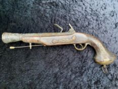 Indonesian Made Flintlock Blunderbuss Type Musket, display purposes only. Overall length, 19".