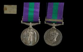 General Service Medal With Palestine 1945-48 Clasp, Awarded To 14621195 PTE D Williams Gordons.