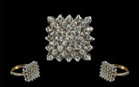 Ladies 9ct Gold Diamond Set Cluster Ring