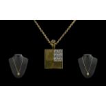 18ct Gold Diamond Contemporary Set Squar