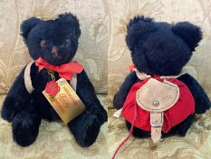 Harmann Original Teddy Bear, black plush