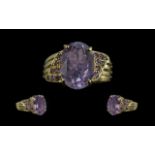 Ladies Attractive 9ct Gold Amethyst Set