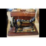 Vintage Jones Sewing Machine, black and