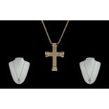 18ct Gold Cross Set With Diamonds, attac