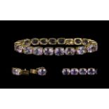 10ct Gold Attractive Amethyst Set Line B