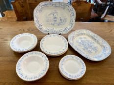 Royal Albert 'Memory Lane' Part Dinner Service, comprising four 10'' dinner plates, three 8'' side