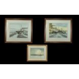 Pair of Neil Westwood Watercolours, both depicting scenes of tugs on the shore, both mounted, framed