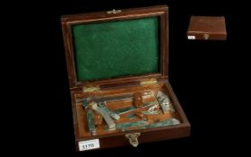 Boxed Mechanical Engineering Tools - Tools Are Stamped with W. HAMER 1925. Hosed in a Wooden Box