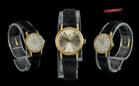 Ladies Omega Wrist Watch, manual wind, Swiss made, ladies Omega with original Omega strap and buckle