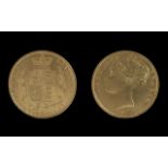 Queen Victoria 22ct Gold Young Head Shield Back Full Sovereign - Date 1851. Grade - Lightly Toned