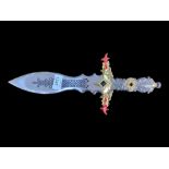 Heavy Good Quality Oriental Decorative Fantasy Display Daggers with a dragon and jewelled handle,