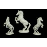 Beswick Porcelain Horse Figure Welsh Cob - Rearing, 1st Version. Painted White Colour way. Model