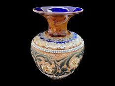 Doulton Lambeth Vase, marked to base E.E.S. No. 602 and stamped 1887. A Doulton Lambeth vase of