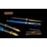 Mont Blanc Meisterstuck Fountain Pen, with 14ct gold nib. Together with a Calibri fountain pen. Both