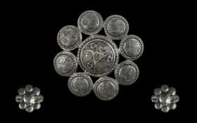 Antique Silver Celtic Brooch, true Celtic design brooch, marked 'Kelt' to reverse; 4cms in diameter