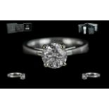 18ct White Gold Tolkowsky Ideal Cut Single Stone Diamond Set Ring. Marked 750 -18ct to Shank. The