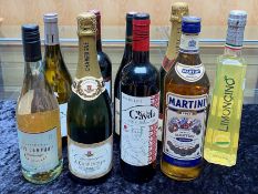 Drinker's Interest - Collection of Assorted Wines & Spirits, including a bottle of Martini Bianco, A