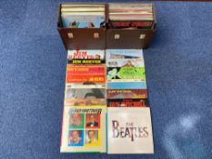 Two Cases Containing a Quantity of Vinyl Albums, including musicals, classical, The Beatles,