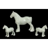 Beswick Porcelain Horse Figure ' Shire Mare ' First Version - Painted White Colour way. Issued