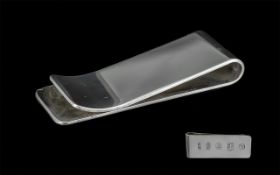 Solid Silver Money Clip. Heavy Solid Silver Money Clip. Fully Hallmark ( As New ) Condition.