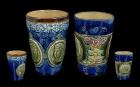 Royal Doulton Hand Painted Pair of Coronation Cups. Comprises 1/ Queen Victoria Jubilee Cup 1837 -