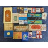 Box of Vintage Games, including Oscar, Canasta, Dominoes, Playing Cards, Draughts, Lexicon,