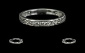 18ct White Gold Diamond Half Eternity Ring, set with round brilliant cut diamonds, fully hallmarked.