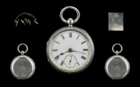 Victorian Silver Open Faced Lever Pocket Watch. Chester 1894, Silver Lever Pocket Watch. Full