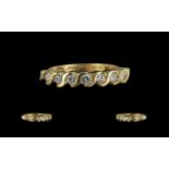 Ladies 18ct Gold Good Quality Seven Stone Diamond Set Ring. The Seven Round Faceted Diamonds of Good