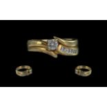 18ct Gold Excellent Quality Diamond Set Dress Ring. Fully Hallmark to Shank. The Central Round