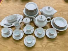 Chodziez White Porcelain Dinner Service, Chodziez Iwona. classic 6 place dinner & tea service