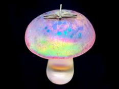 John Ditchfield Mushroom Paperweight with Silver Dragonfly. Glasform by John Ditchfield.